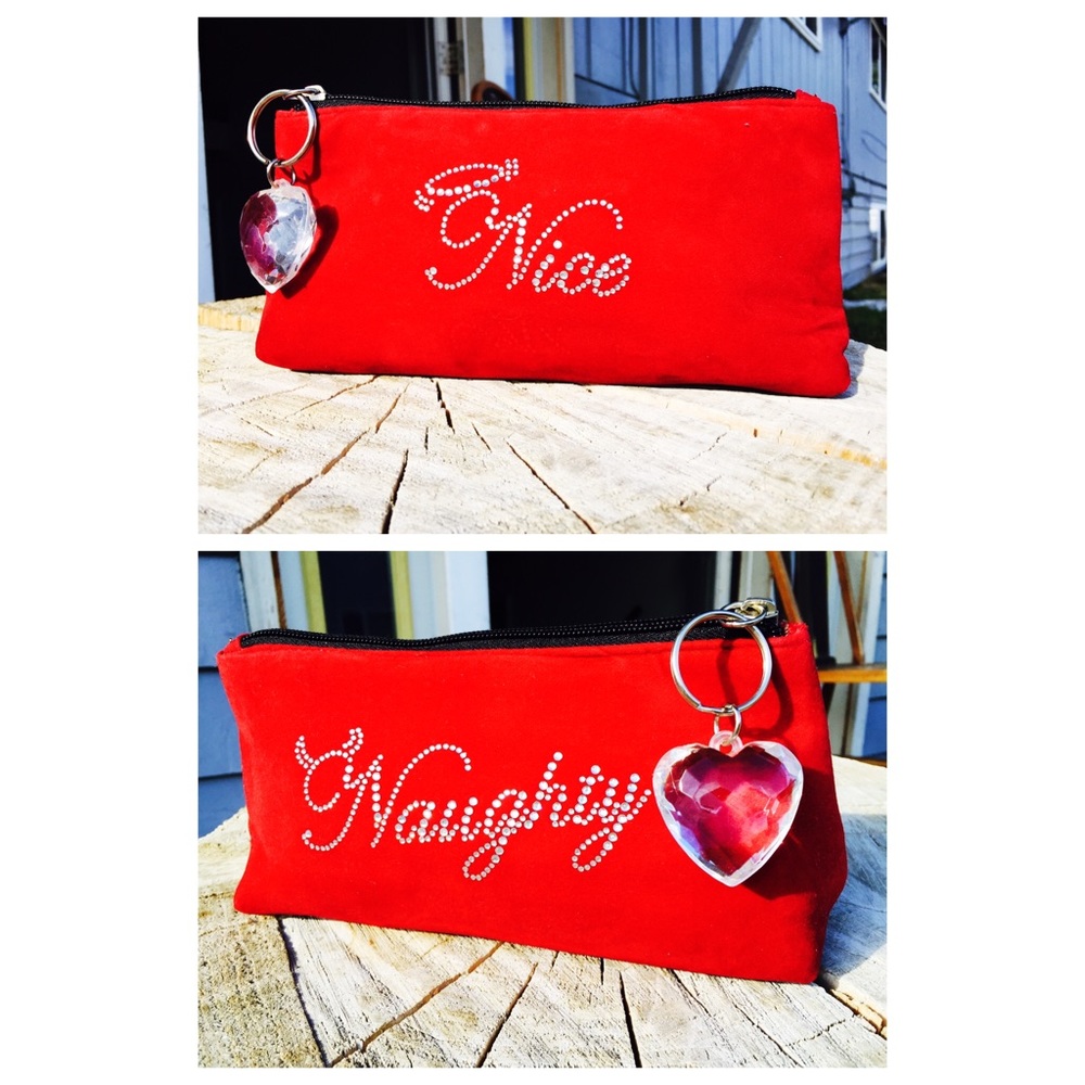 COPY - 🍒CUTE DOUBLE SIDED🍒BEDAZZLED 🍒🍒PURSE POUCH🍒